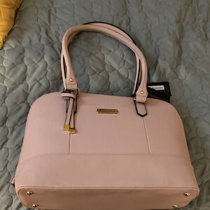 Tangerine Blush Pink Shoulder Bag with Gold Accents
